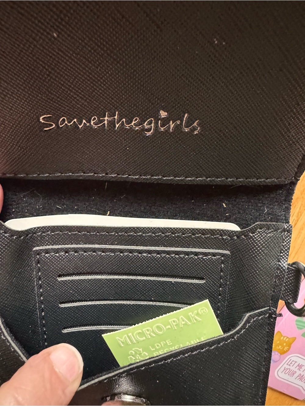 Black Cat Face Crossbody Phone Bag and Sticky Notes - Picture 3 of 4